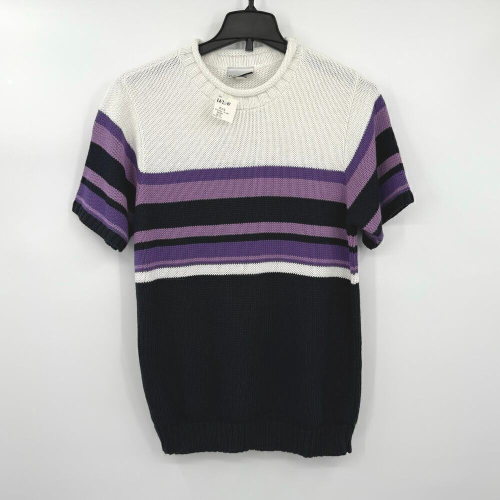 Fashion Bug NWT VTG Y2K Short Sleeve Chunky Knit Tunic Sweater Women Size 14-16